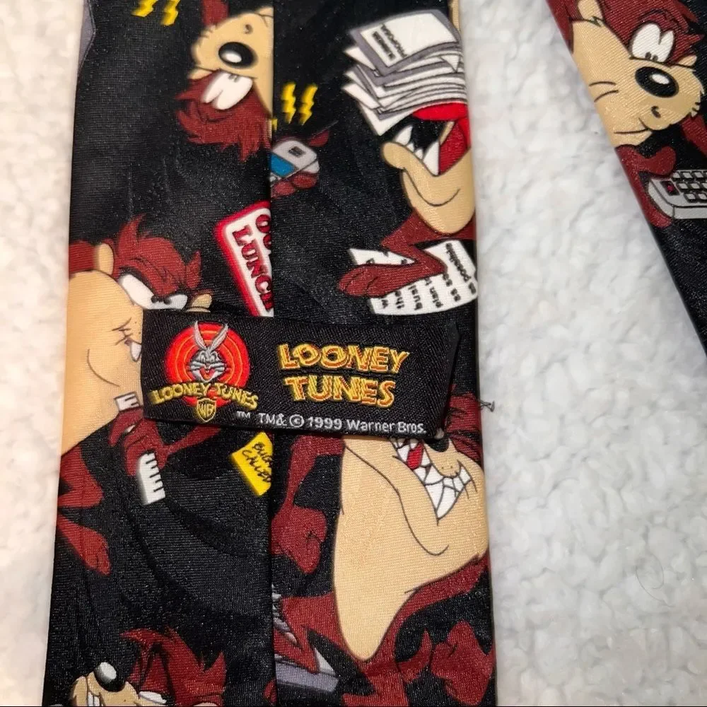 2 Vintage Looney Tunes Tasmanian Devil Ties Taz